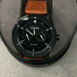 Citizen Black and Brown Leather Watch